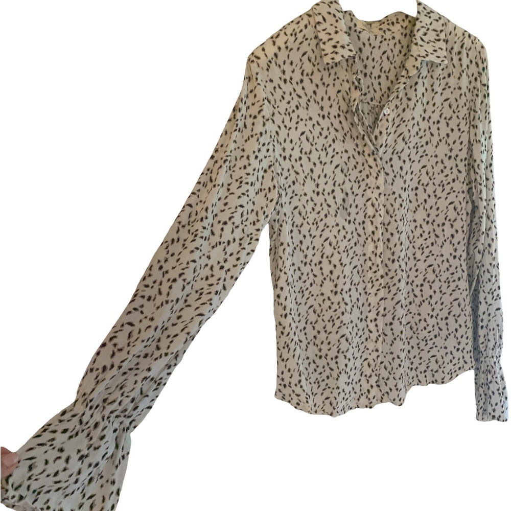 Bella Dahl Button Front Blouse with Cuff Detail